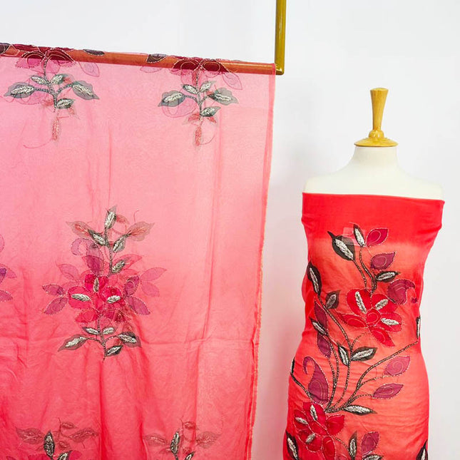 Organza With Oil Paint and Handmade Gotta Work 2PC