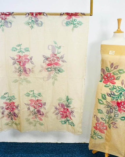 Organza With Oil Paint and Handmade Gotta Work 2PC