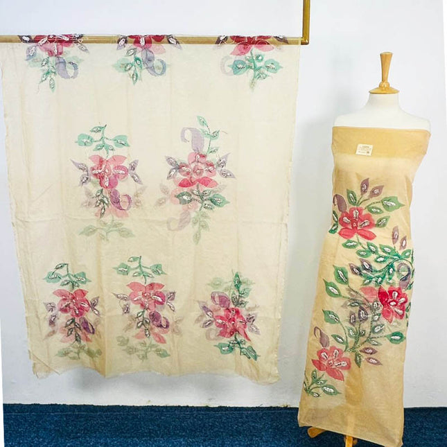 Organza With Oil Paint and Handmade Gotta Work 2PC