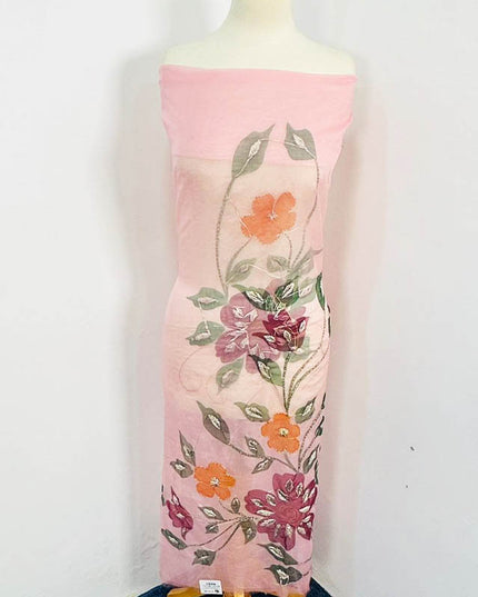 Organza With Oil Paint and Handmade Gotta Work 2PC