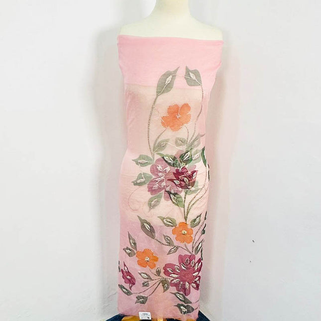 Organza With Oil Paint and Handmade Gotta Work 2PC