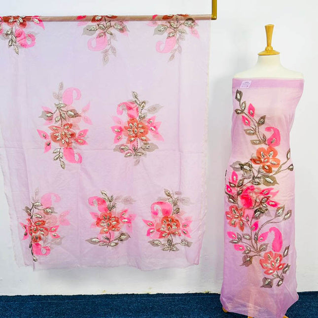 Organza With Oil Paint and Handmade Gotta Work 2PC