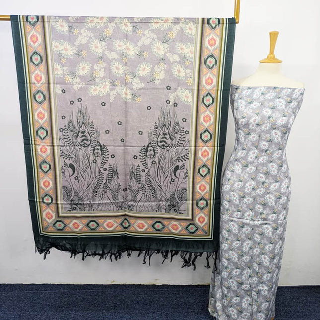 Fancy China Printed Marina With Wool Shawl 3PC Unstitched