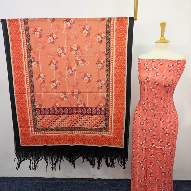 Fancy China Printed Marina With Wool Shawl 3PC Unstitched