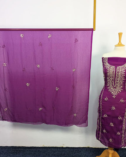 Handmade Chiffon With Gotta Work 2PC Unstitched