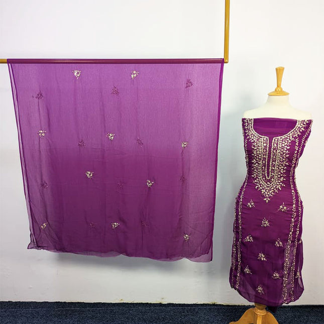 Handmade Chiffon With Gotta Work 2PC Unstitched