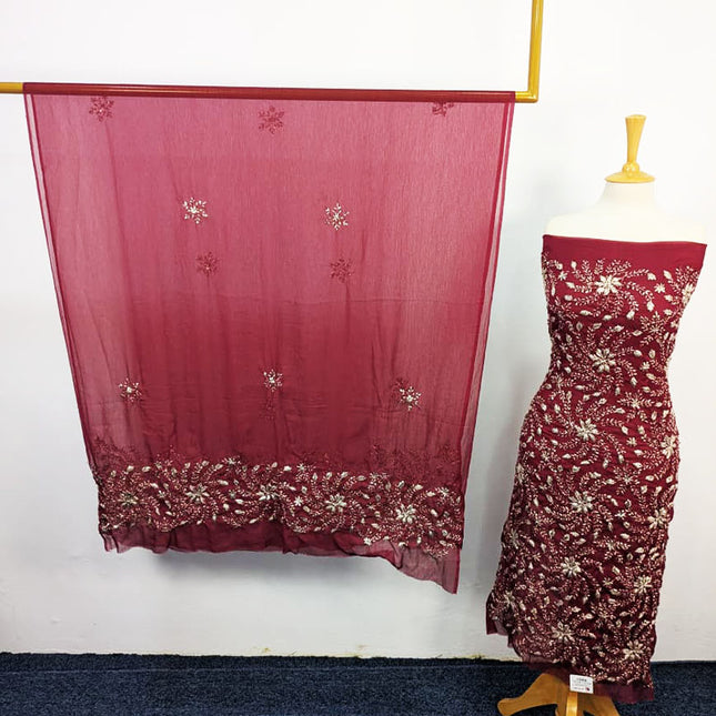 Handmade Full Jaal Gotta Work Chiffon 2PC Unstitched