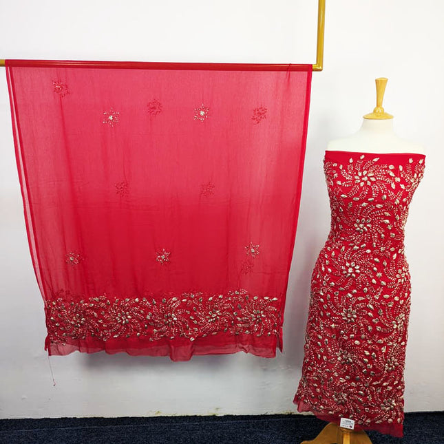 Handmade Full Jaal Gotta Work Chiffon 2PC Unstitched