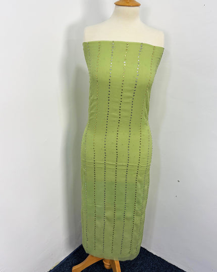 China Chiffon With Golden+Silver Mukesh Work
