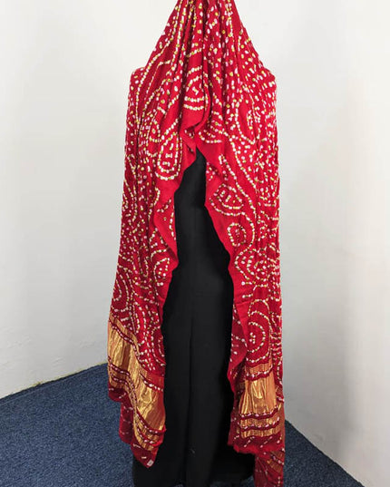 Pure Indian Gajji Silk Chunri And Mukesh Work Dupatta