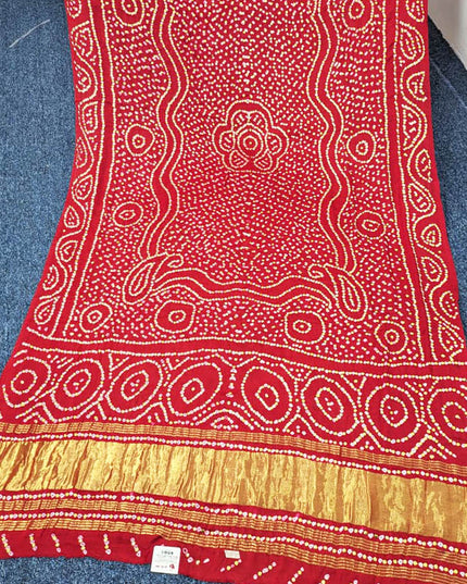 Pure Indian Gajji Silk Chunri And Mukesh Work Dupatta