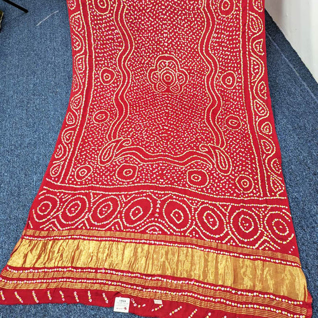 Pure Indian Gajji Silk Chunri And Mukesh Work Dupatta