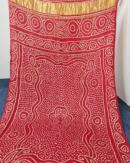 Pure Indian Gajji Silk Chunri And Mukesh Work Dupatta