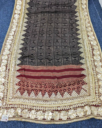 Pure Indian Gajji Silk Chunri And Gotta Work Dupatta