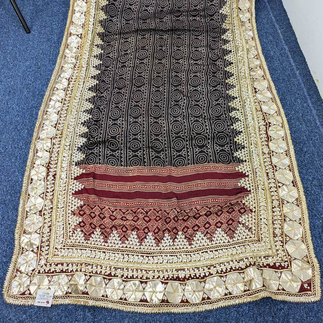 Pure Indian Gajji Silk Chunri And Gotta Work Dupatta