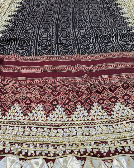 Pure Indian Gajji Silk Chunri And Gotta Work Dupatta