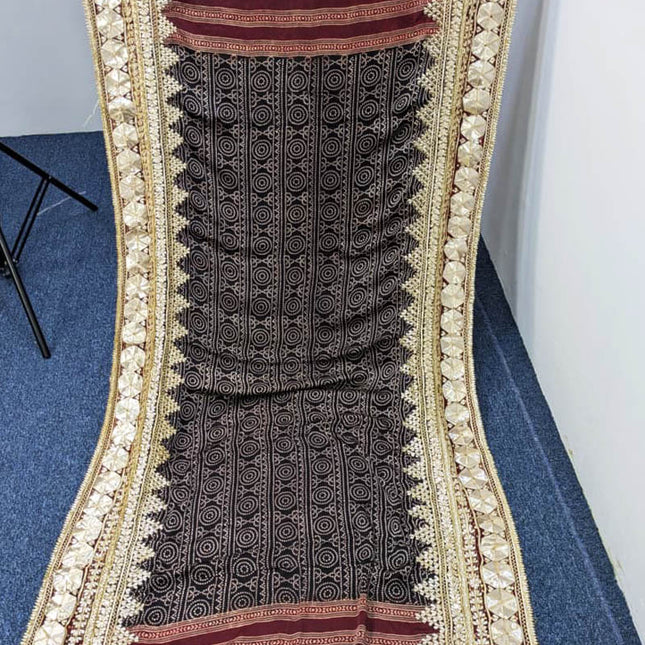 Pure Indian Gajji Silk Chunri And Gotta Work Dupatta