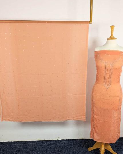Handmade Mukesh Work Chiffon 2 PC Unstitched