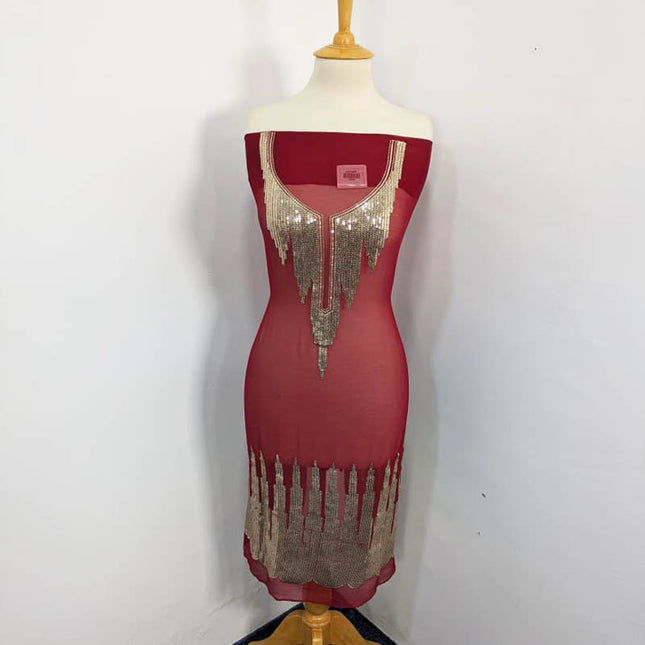 Embroidered Chiffon With Sitara Work 2Piece Unstitched