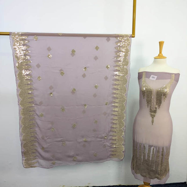 Embroidered Chiffon With Sitara Work 2Piece Unstitched