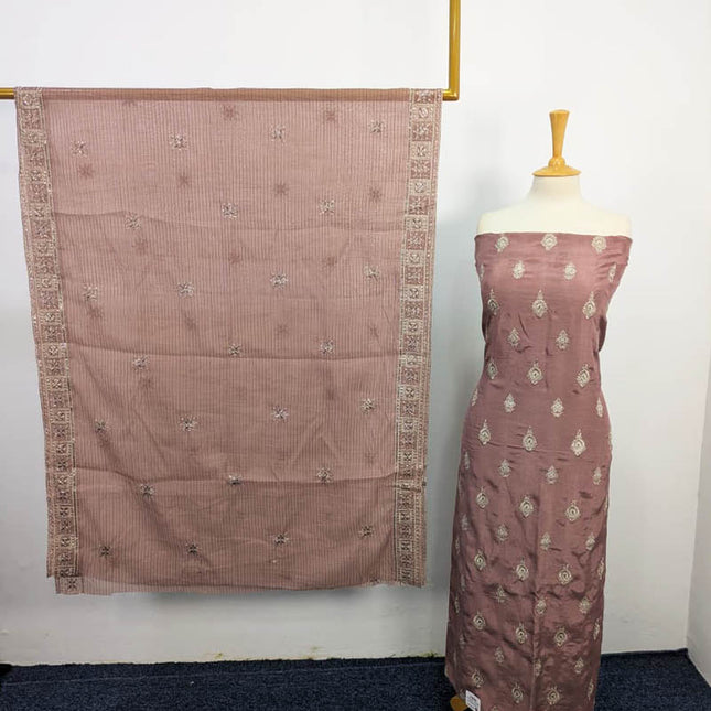 Raw Silk Dress 3PC – Cotton Net Dupatta | Apka Libas