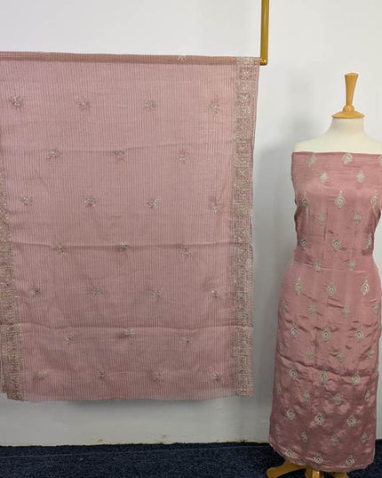 Embroidered Raw Silk With Cotton Net Dupatta 3PC
