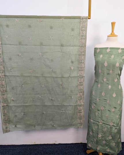 Embroidered Raw Silk With Cotton Net Dupatta 3PC