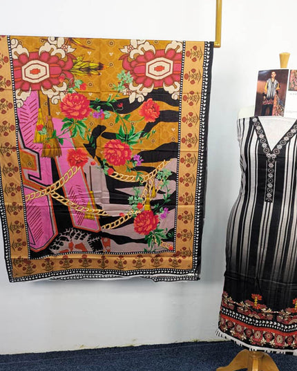 Digital Printed  Viscose 3PC Unstitched - Maria .B Brand