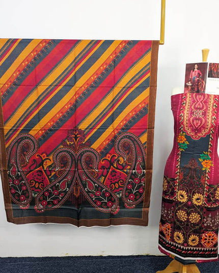 Digital Printed  Viscose 3PC Unstitched - Maria .B Brand