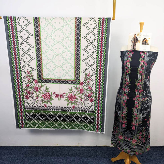 Digital Printed Linen With Bana Dora 3PC Unstitched - Reeba Brand