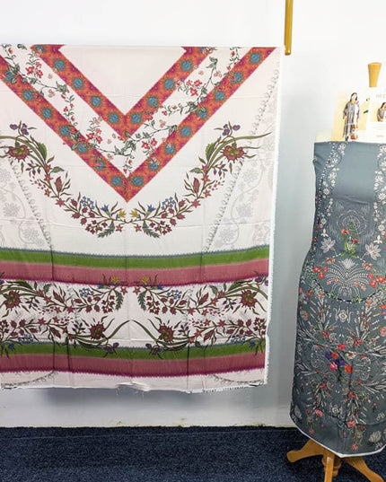 Digital Printed Linen With Bana Dora 3PC Unstitched - Reeba Brand