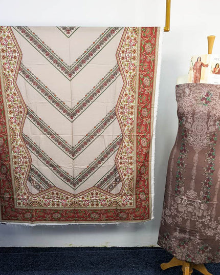 Digital Printed Linen With Bana Dora 3PC Unstitched - Reeba Brand