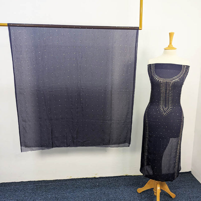 Handmade Mukesh Work Chiffon 2PC Unstitched