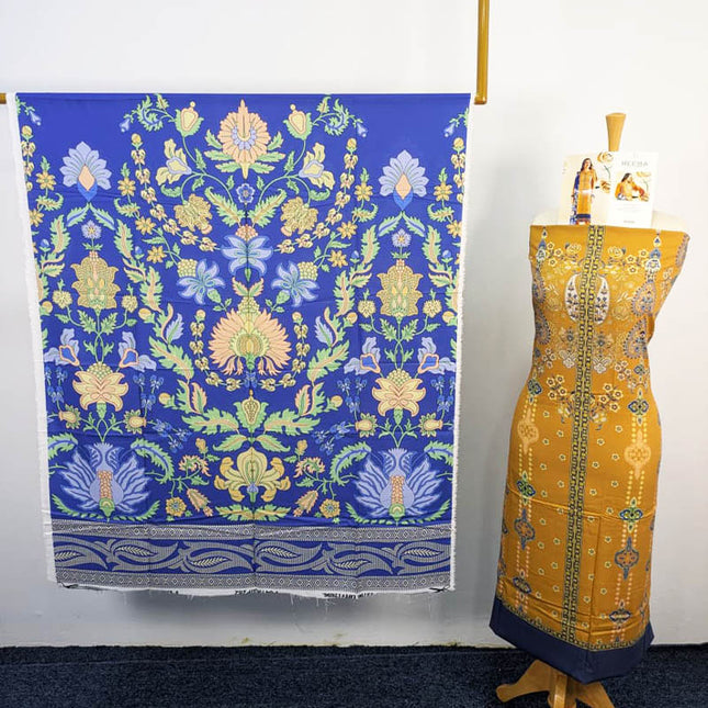 Digital Printed Linen With Bana Dora 3PC Unstitched - Reeba Brand