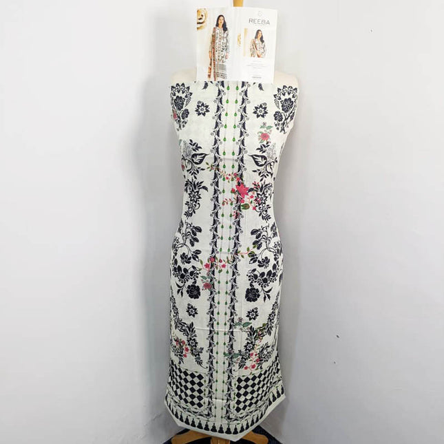 Digital Printed Linen With Bana Dora 3PC Unstitched - Reeba Brand