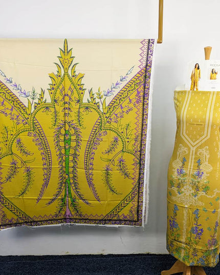 Digital Printed Linen With Bana Dora 3PC Unstitched - Reeba Brand