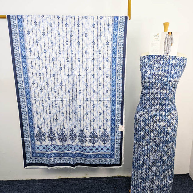 Printed Premium Arabic Linen 3PC Unstitched - Saya Brand