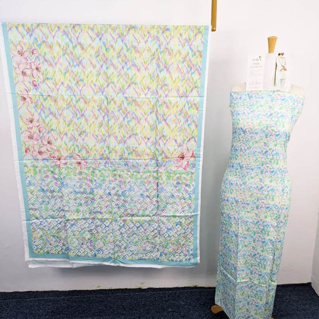 Printed Premium Arabic Linen 3PC Unstitched - Saya Brand