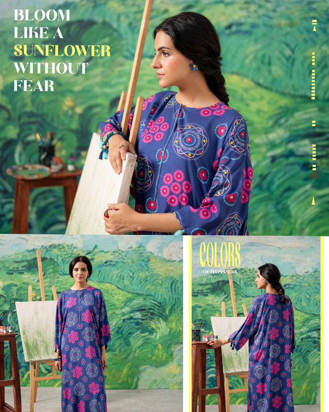 Digital Printed Stripe Linen 2PC Unstitched - Zofia Vol -1