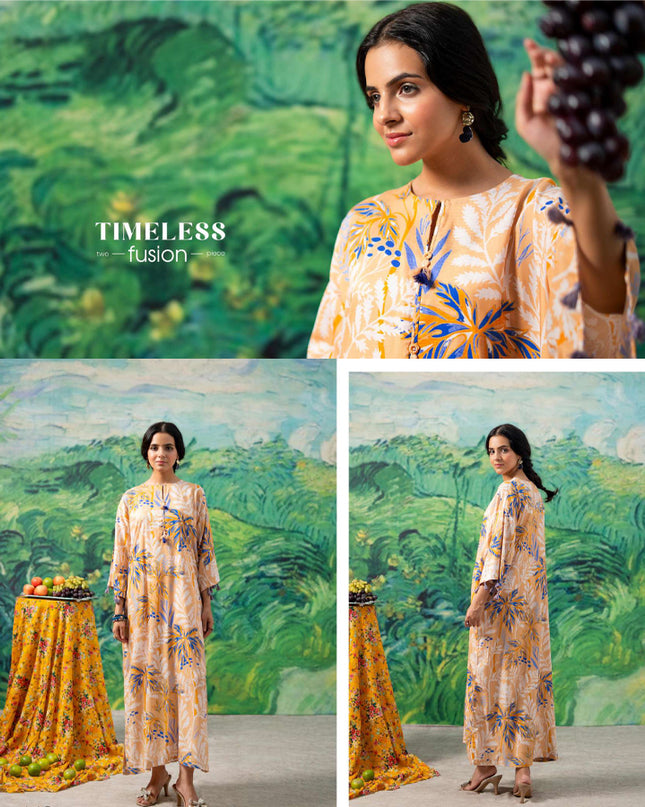 Digital Printed Stripe Linen 2PC Unstitched - Zofia Vol -1