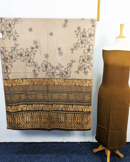 Exclusive Plain Leather Peach With Shawl Dupatta