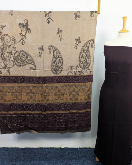 Exclusive Plain Leather Peach With Shawl Dupatta