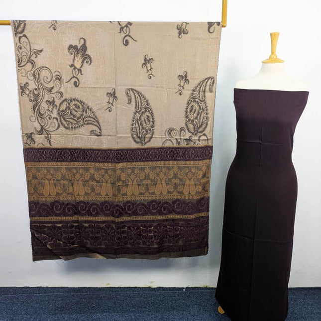 Exclusive Plain Leather Peach With Shawl Dupatta