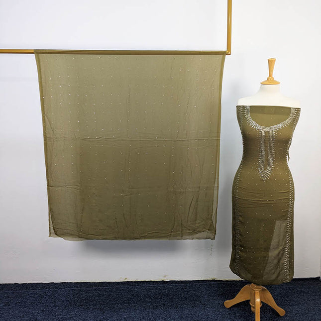 Handmade Mukesh Work Chiffon 2PC Unstitched