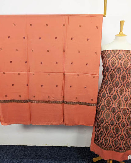 Pure Pashmina With Kashmiri Tanka Work 3PC Unstitched