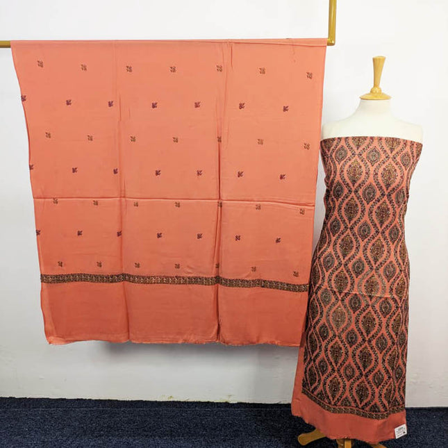 Pure Pashmina With Kashmiri Tanka Work 3PC Unstitched