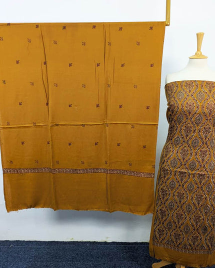 Pure Pashmina With Kashmiri Tanka Work 3PC Unstitched