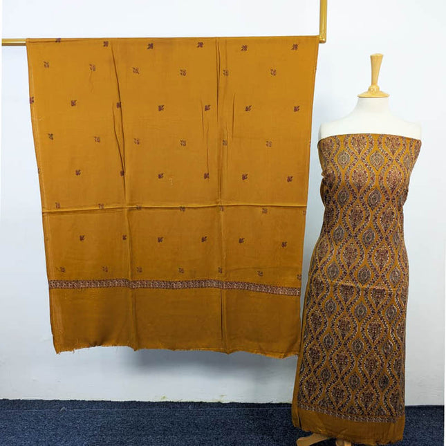 Pure Pashmina With Kashmiri Tanka Work 3PC Unstitched