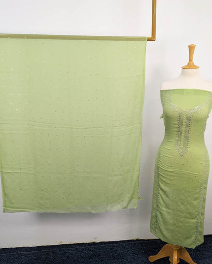 Handmade Mukesh Work Chiffon 2pc Unstitched