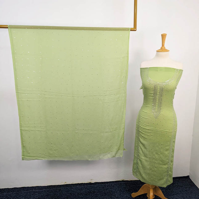 Handmade Mukesh Work Chiffon 2pc Unstitched